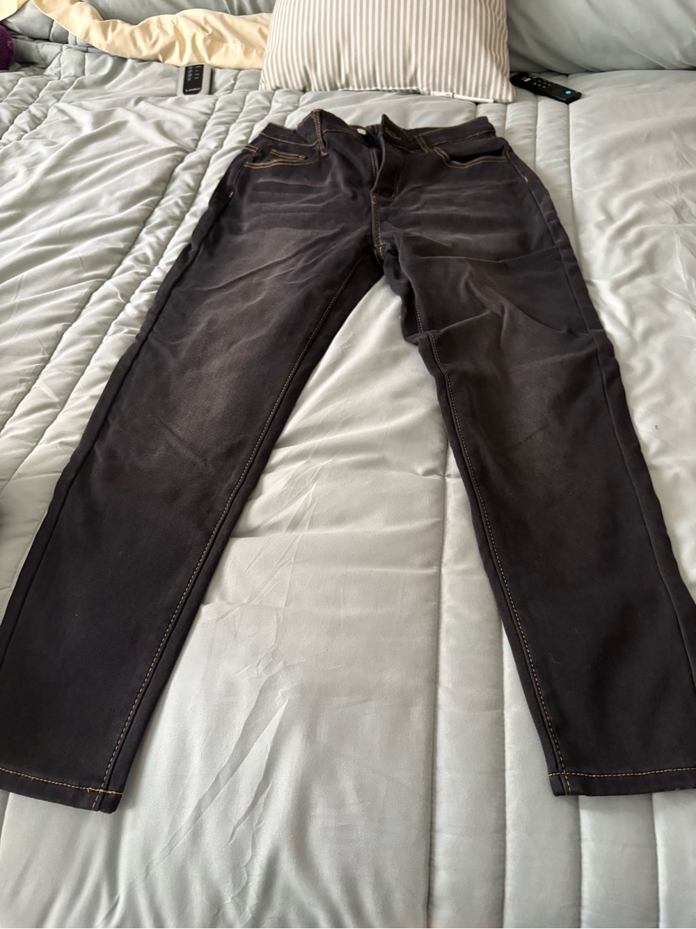 Women’s Dark Ashy Black Stretch Jeans - Classic Straight Fit